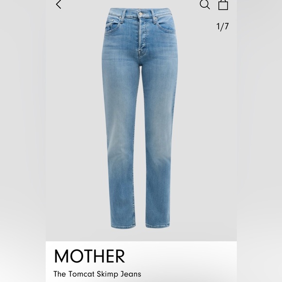 NWT MOTHER jeans. Tomcat Skimp jeans. Size 26. Faded light wash denim color - Picture 1 of 13